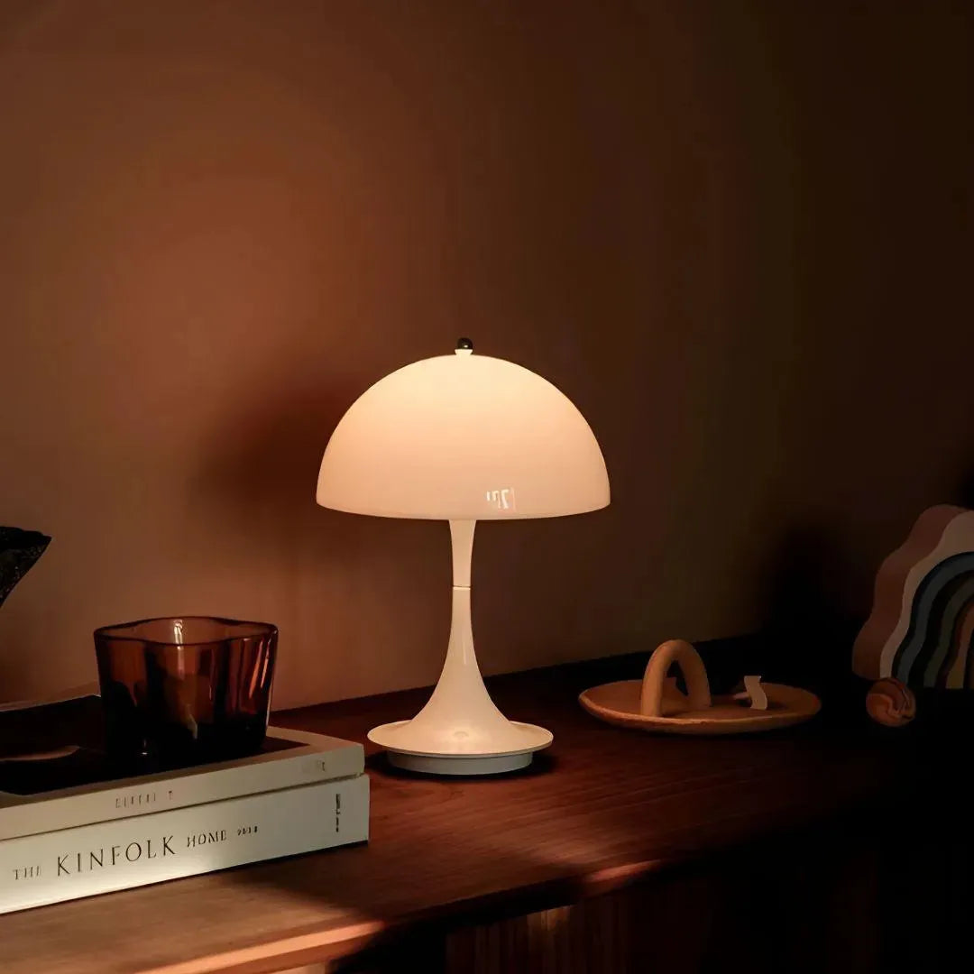 Lampe Champignon à poser  blanche