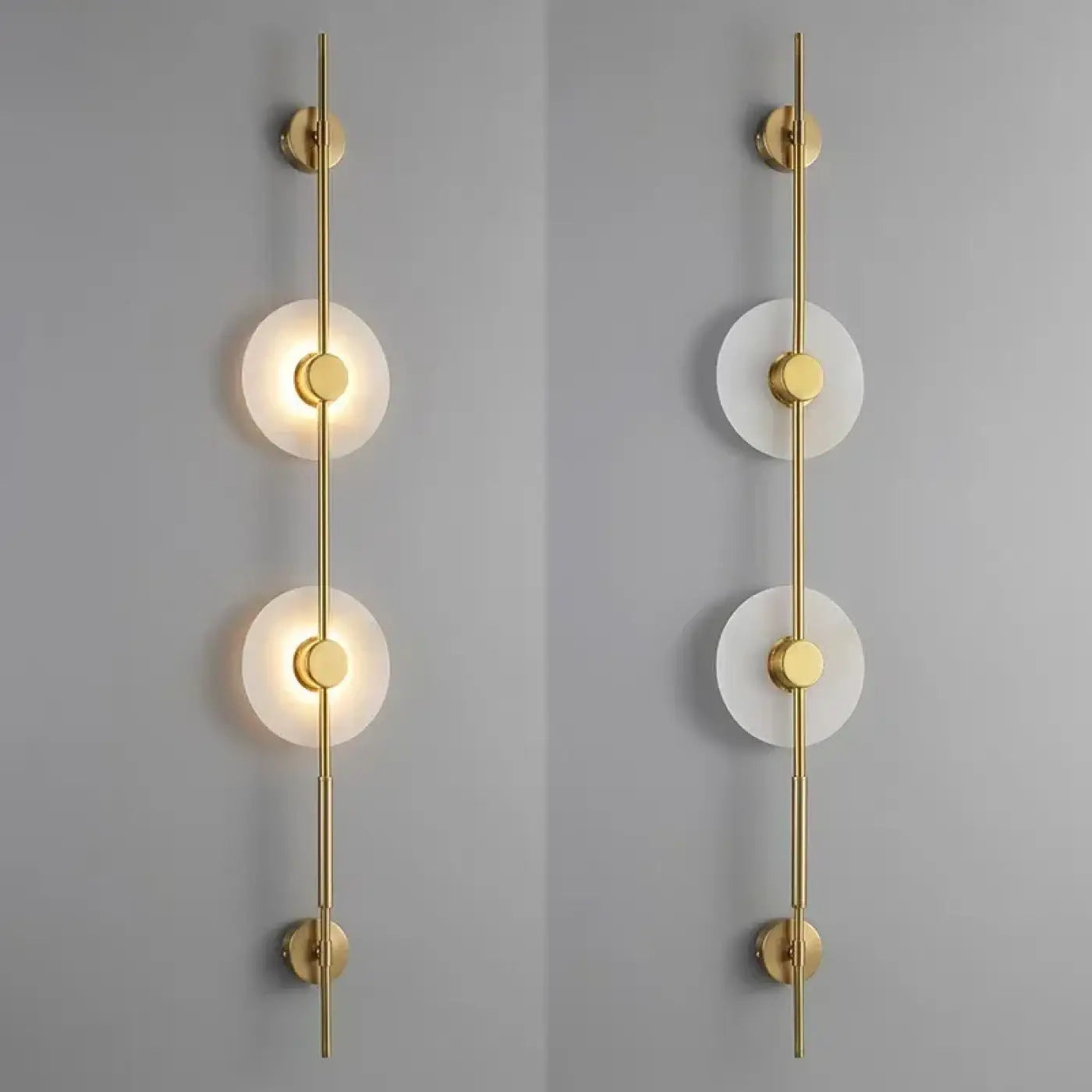 Applique murale 3 lumières marbre et métal doré moderne — vue 3
