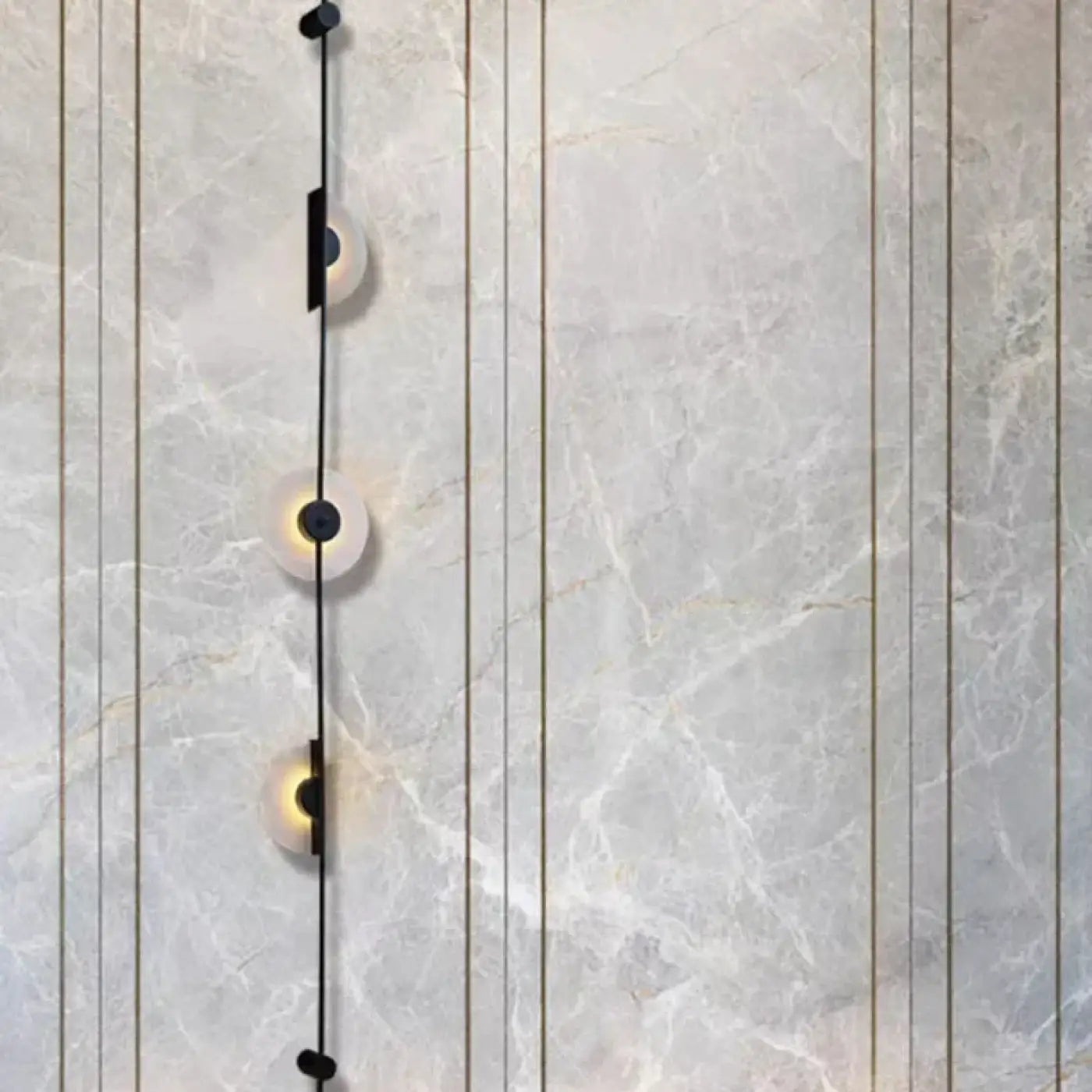 Applique murale 3 lumières marbre et métal doré moderne — vue 8