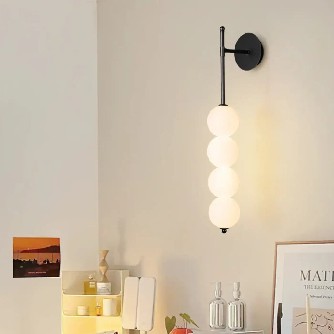 Applique murale à 4 lumières en métal noir et doré — vue 4