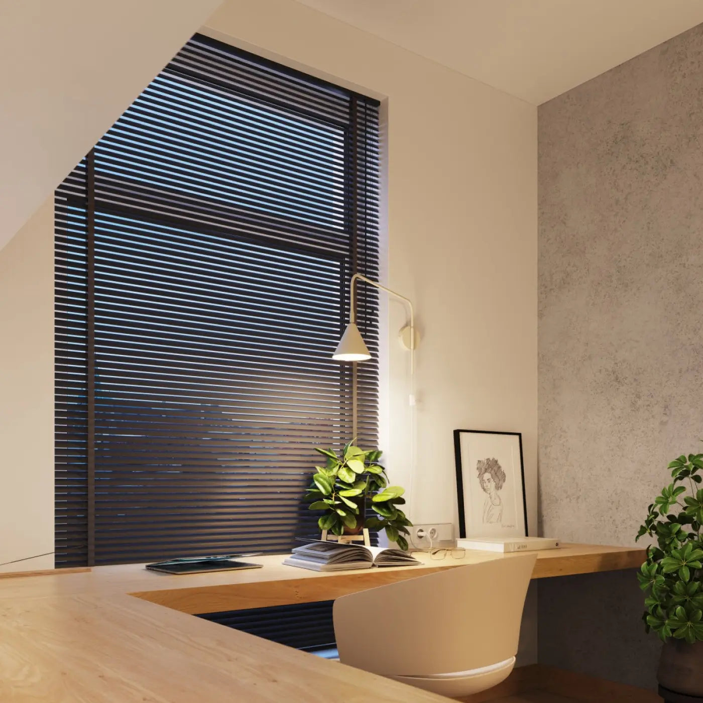 Applique murale abat-jour conique beige en acier industriel — vue 11