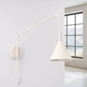 Applique murale abat-jour conique beige en acier industriel — vue 2