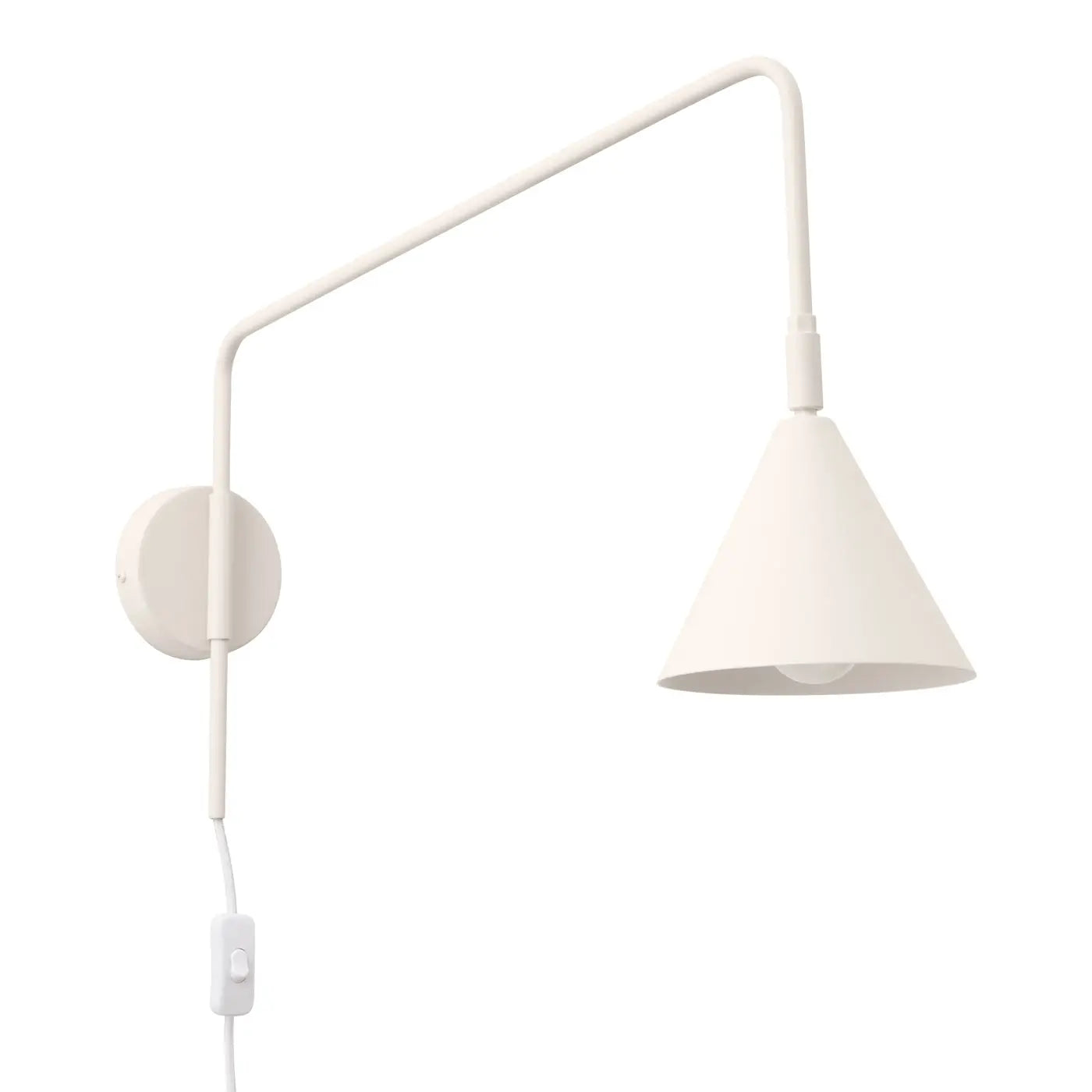 Applique murale abat-jour conique beige en acier industriel — vue 9