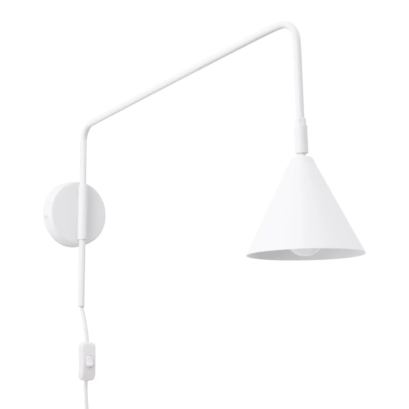 Applique murale abat-jour conique blanche en acier E14 — vue 9