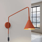 Applique murale abat-jour conique rouge ocre en acier E14 — vue 1