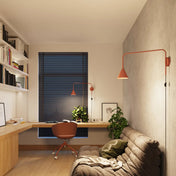 Applique murale abat-jour conique rouge ocre en acier E14 — vue 10