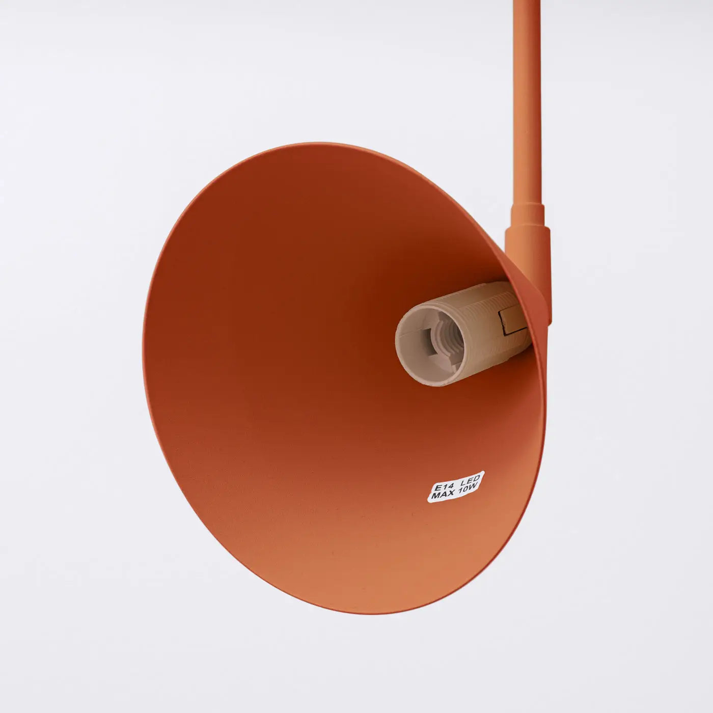 Applique murale abat-jour conique rouge ocre en acier E14 — vue 4
