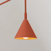 Applique murale abat-jour conique rouge ocre en acier E14 — vue 6