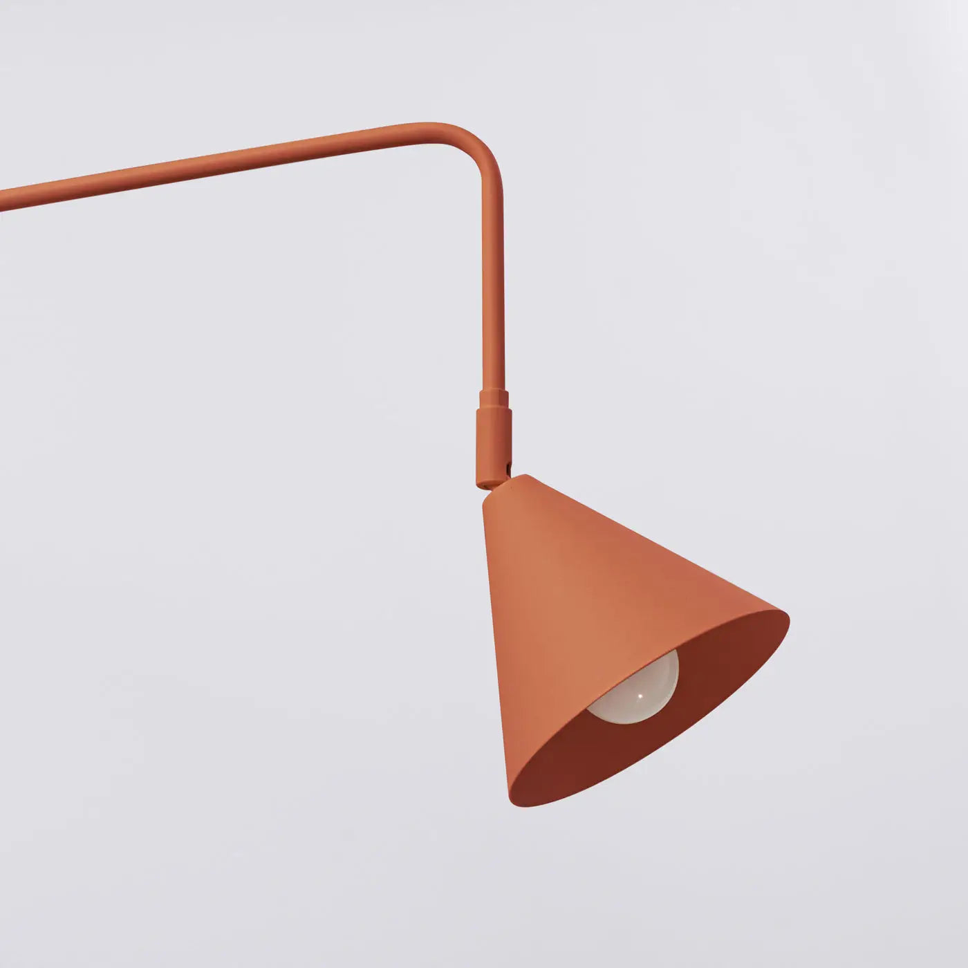Applique murale abat-jour conique rouge ocre en acier E14 — vue 7