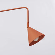 Applique murale abat-jour conique rouge ocre en acier E14 — vue 7