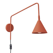 Applique murale abat-jour conique rouge ocre en acier E14 — vue 9