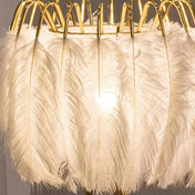 Applique murale art déco à plumes blanches et métal — vue 2