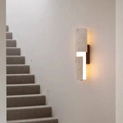 Applique murale Art Déco pierre et métal beige LED — vue 5