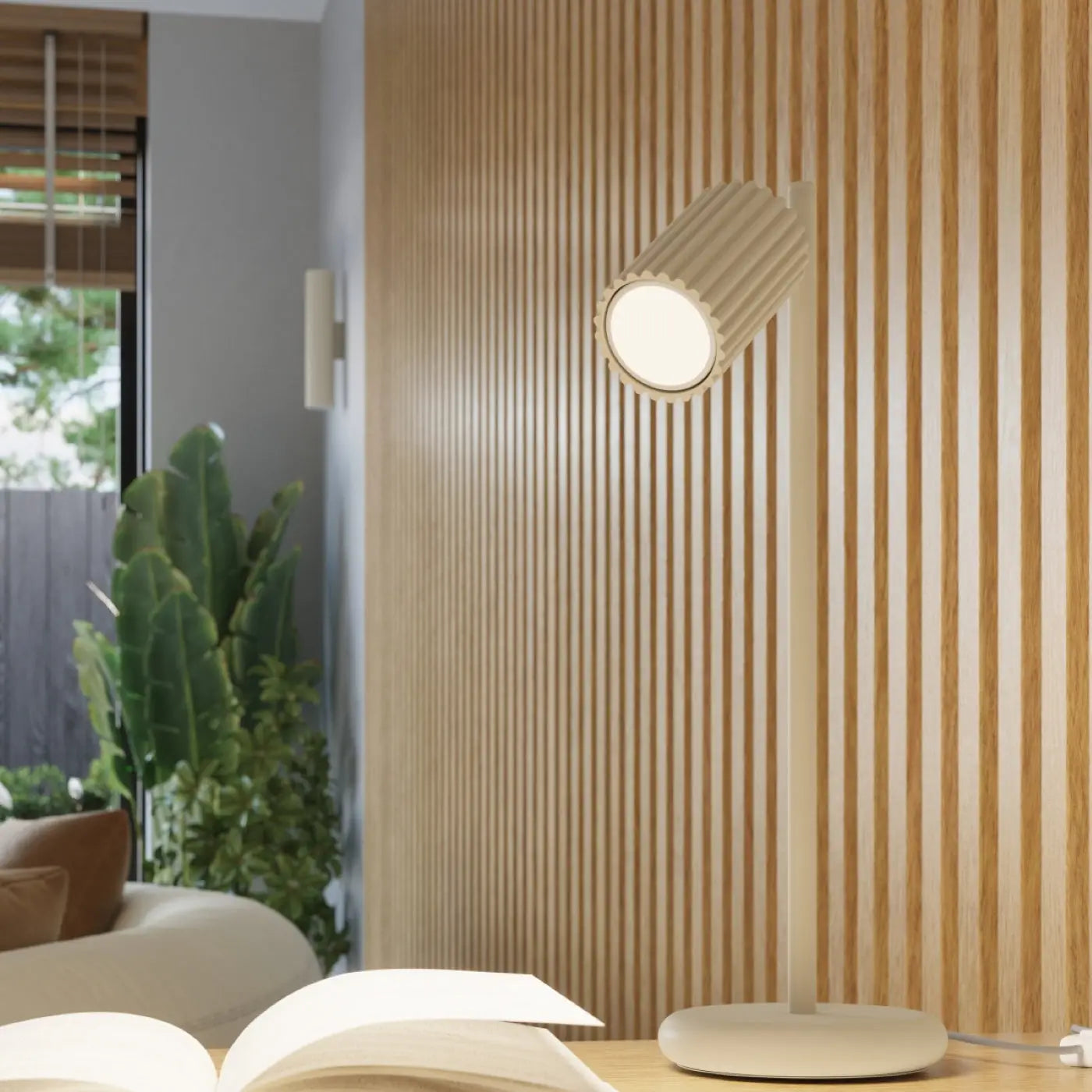Applique murale beige cannelée en aluminium LED — vue 8