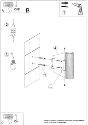 Applique murale beige cannelée LED double faisceau — vue 11