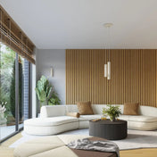 Applique murale beige cannelée LED double faisceau — vue 7