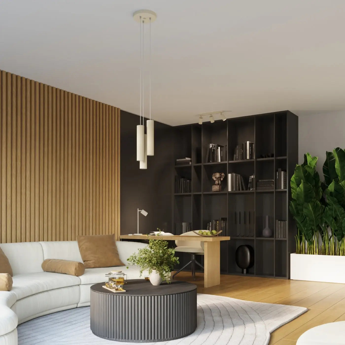 Applique murale beige cannelée LED double faisceau — vue 8