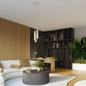 Applique murale beige cannelée LED double faisceau — vue 8