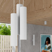 Applique murale blanche cannelée LED double faisceau — vue 8