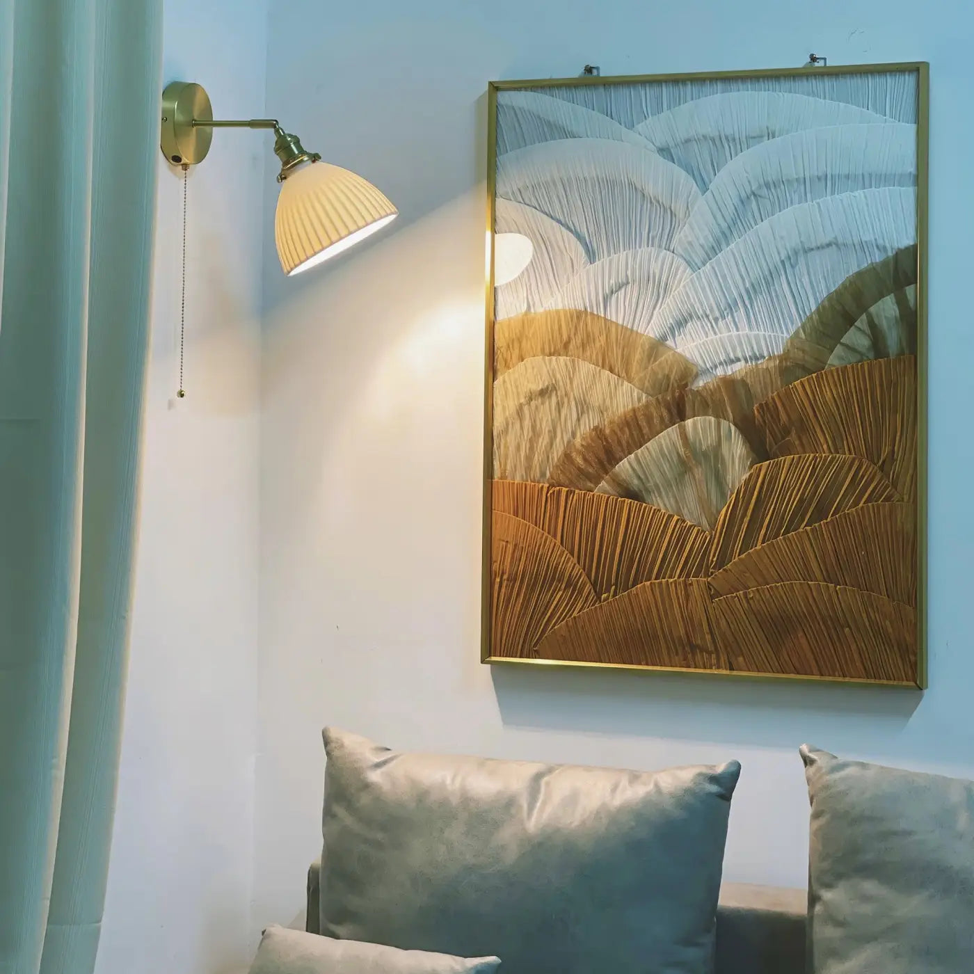 Applique murale blanche et dorée style vintage E27 — vue 1