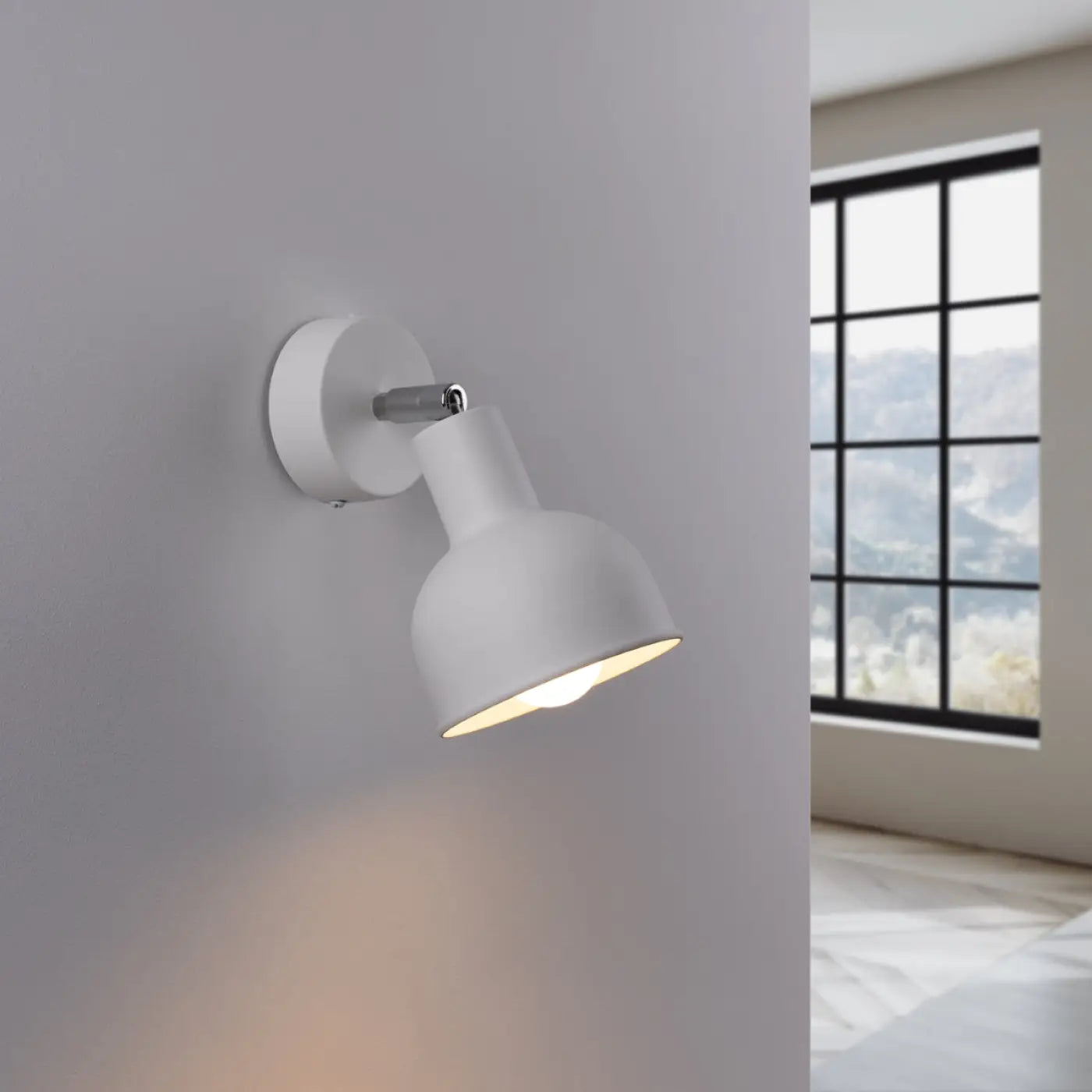 Applique murale blanche LED style industriel orientable — vue 1