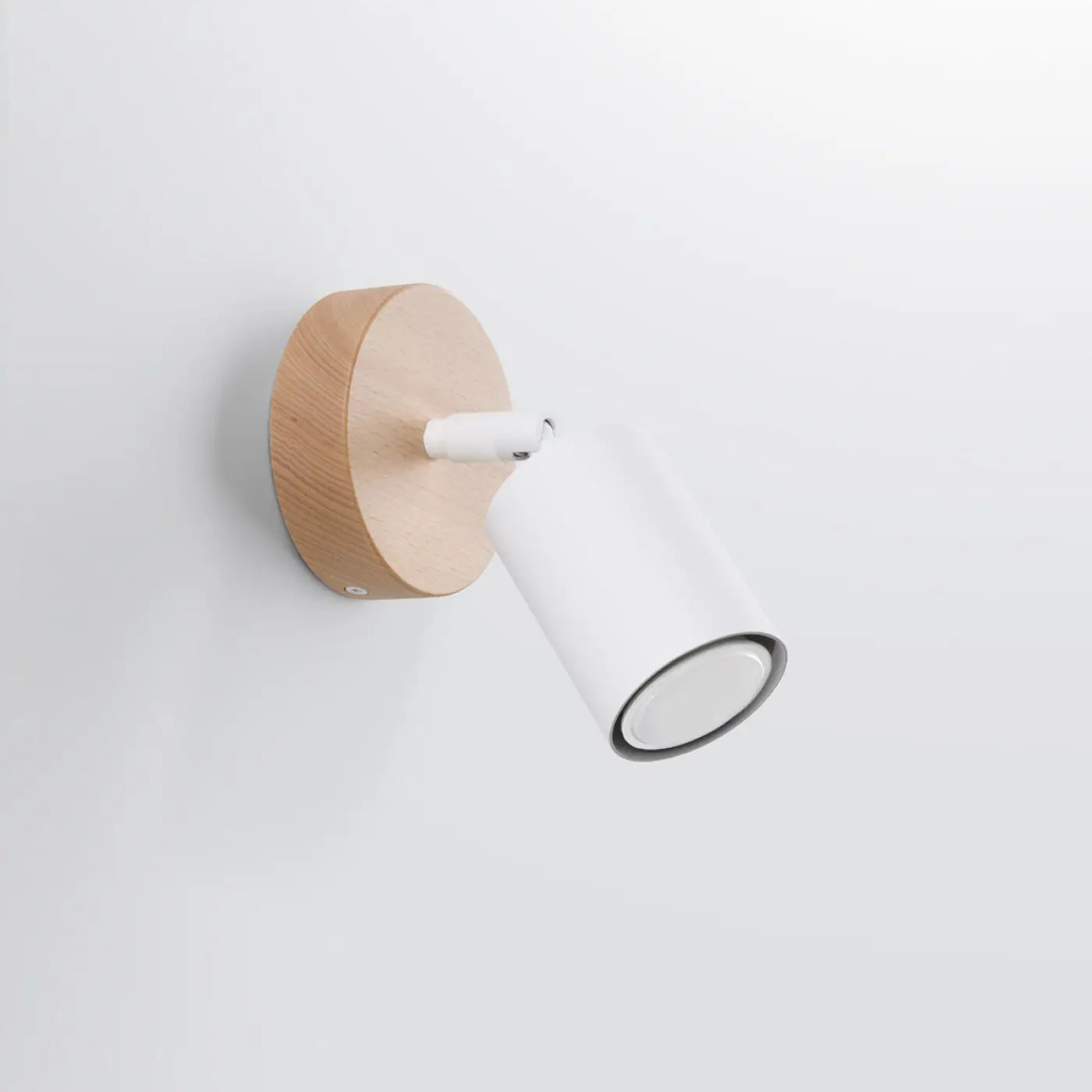 Applique murale bois et métal avec spot blanc moderne — vue 2