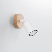 Applique murale bois et métal avec spot blanc moderne — vue 2