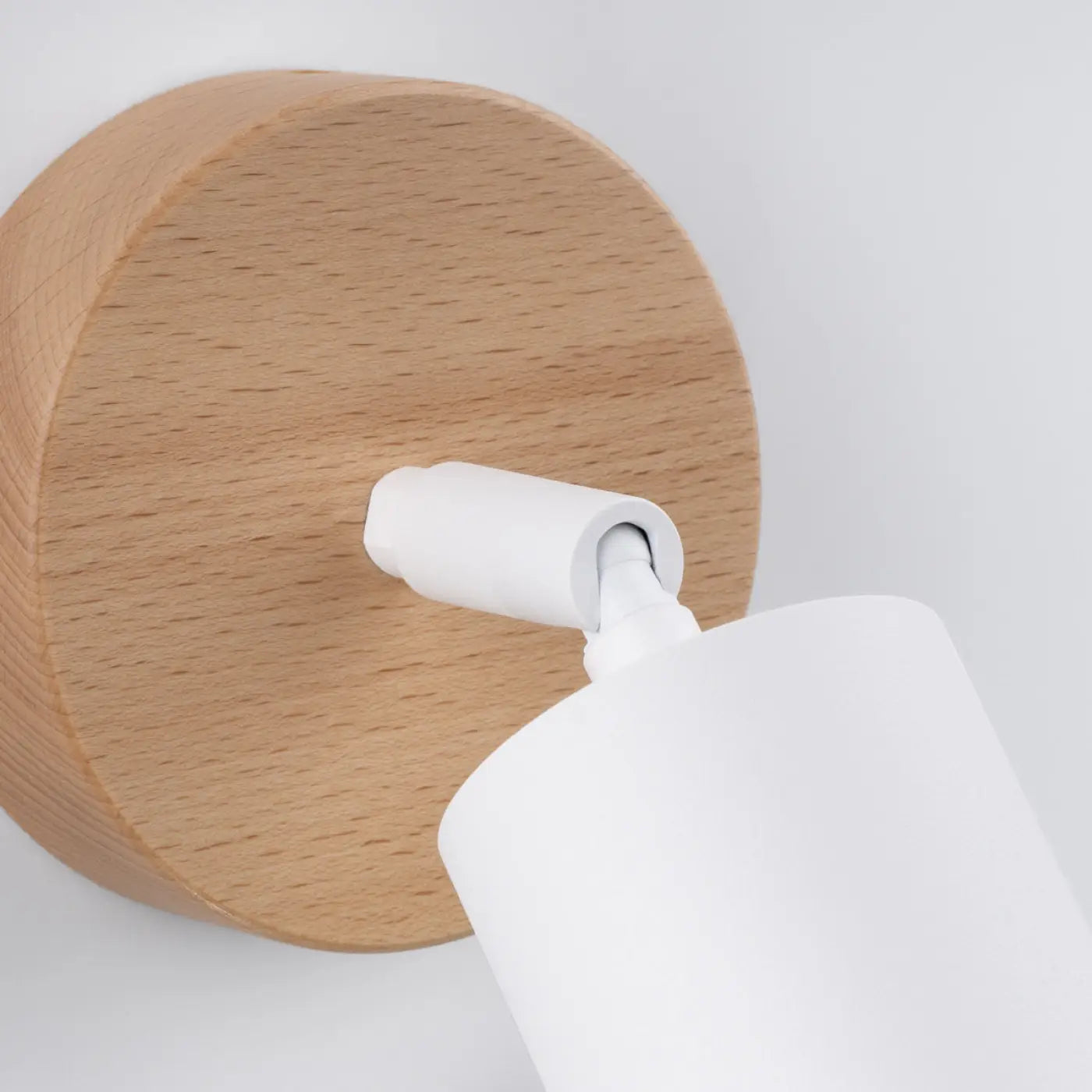 Applique murale bois et métal avec spot blanc moderne — vue 3