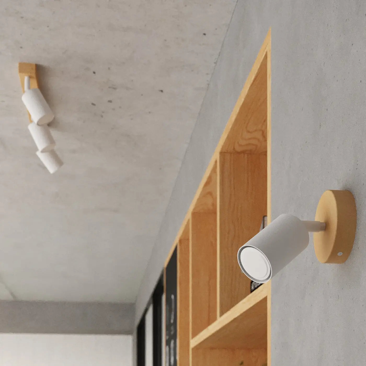 Applique murale bois et métal avec spot blanc moderne — vue 5