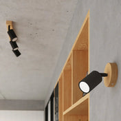 Applique murale bois et métal avec spot noir contemporain — vue 5
