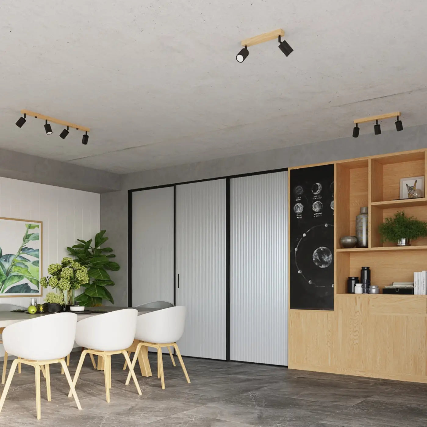 Applique murale bois et métal avec spot noir contemporain — vue 7