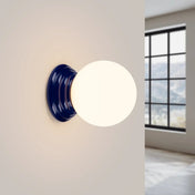 Applique murale boule céramique bleu ultramarine IP44 — vue 1