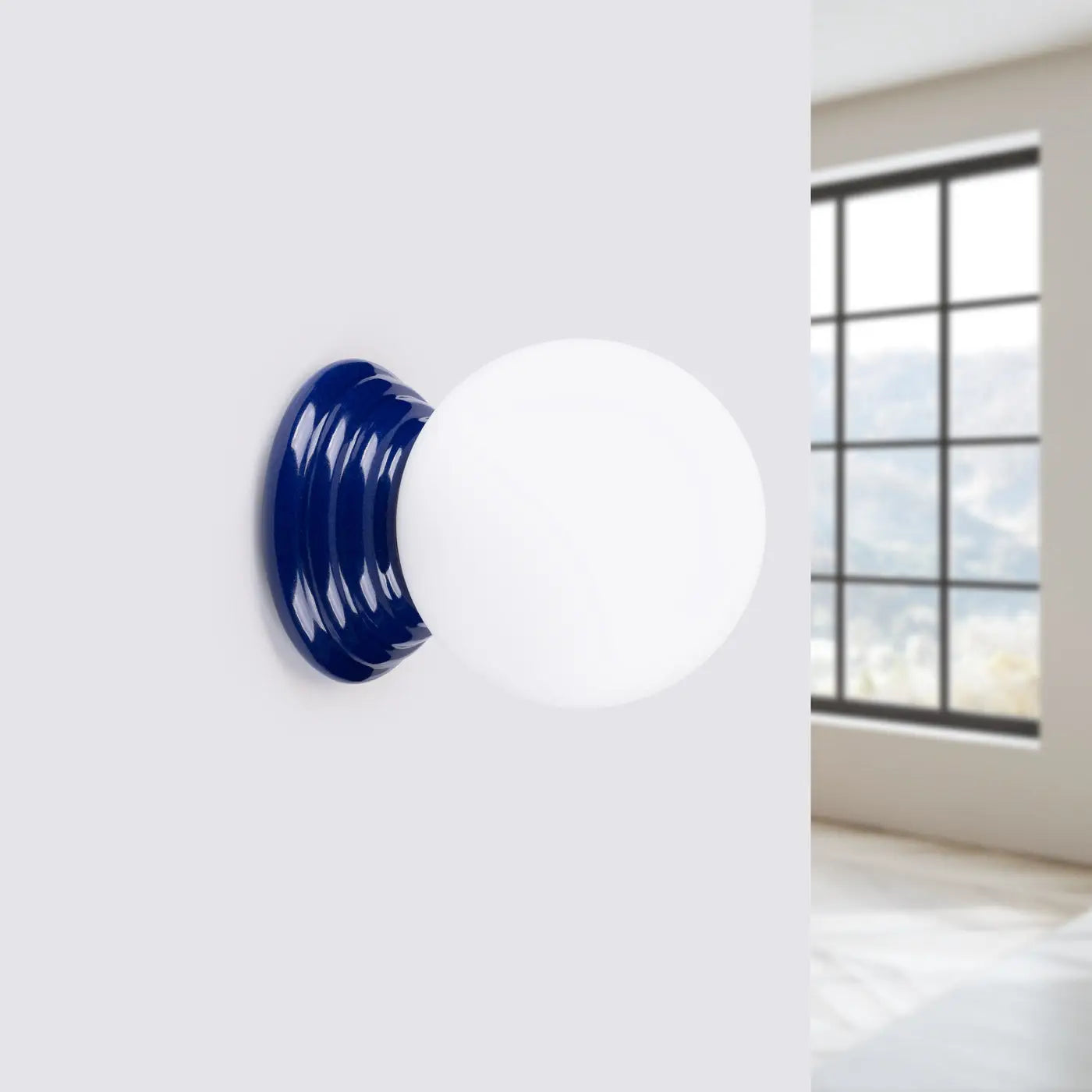 Applique murale boule céramique bleu ultramarine IP44 — vue 2