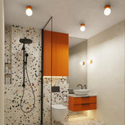 Applique murale boule céramique orange opaline IP44 — vue 10