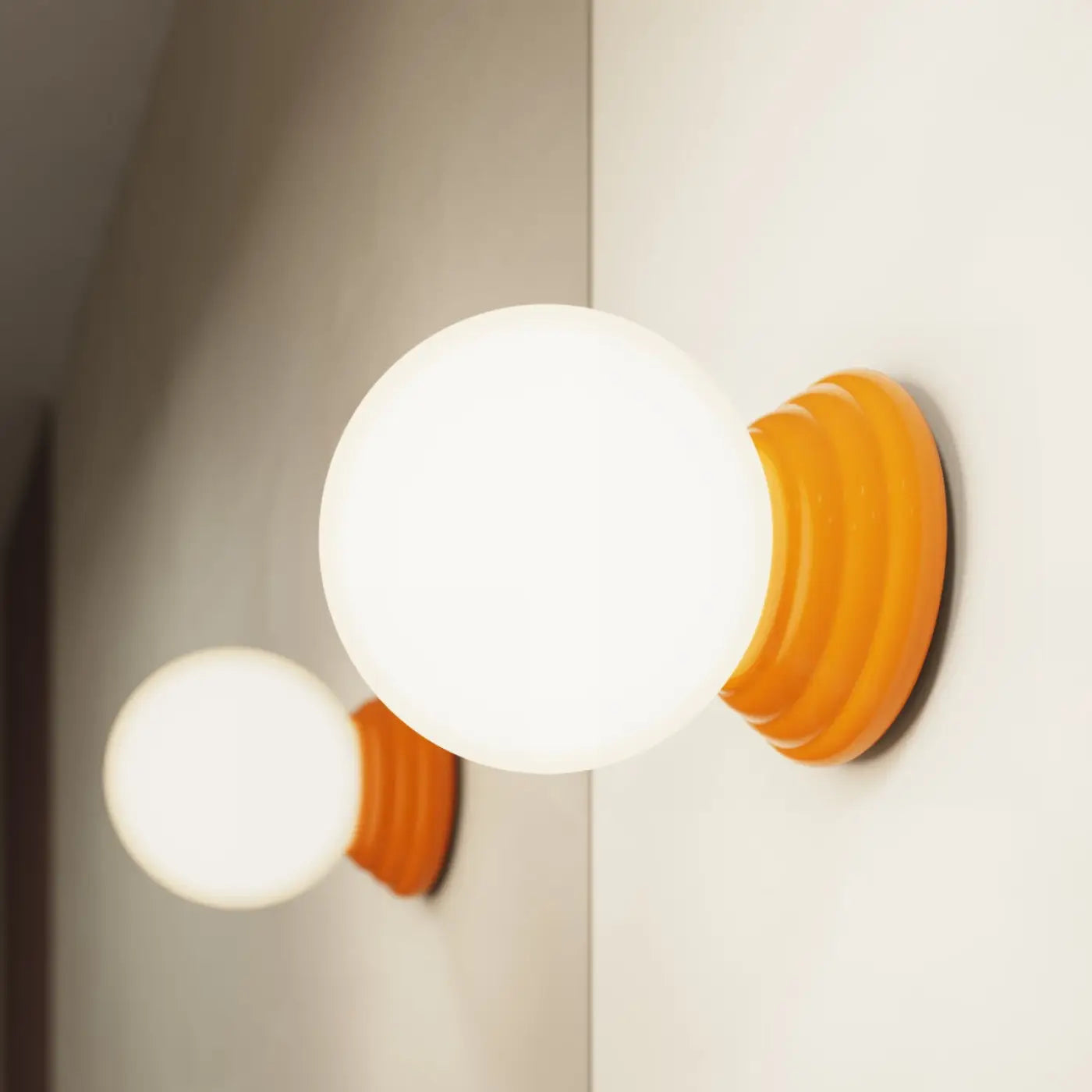 Applique murale boule céramique orange opaline IP44 — vue 11