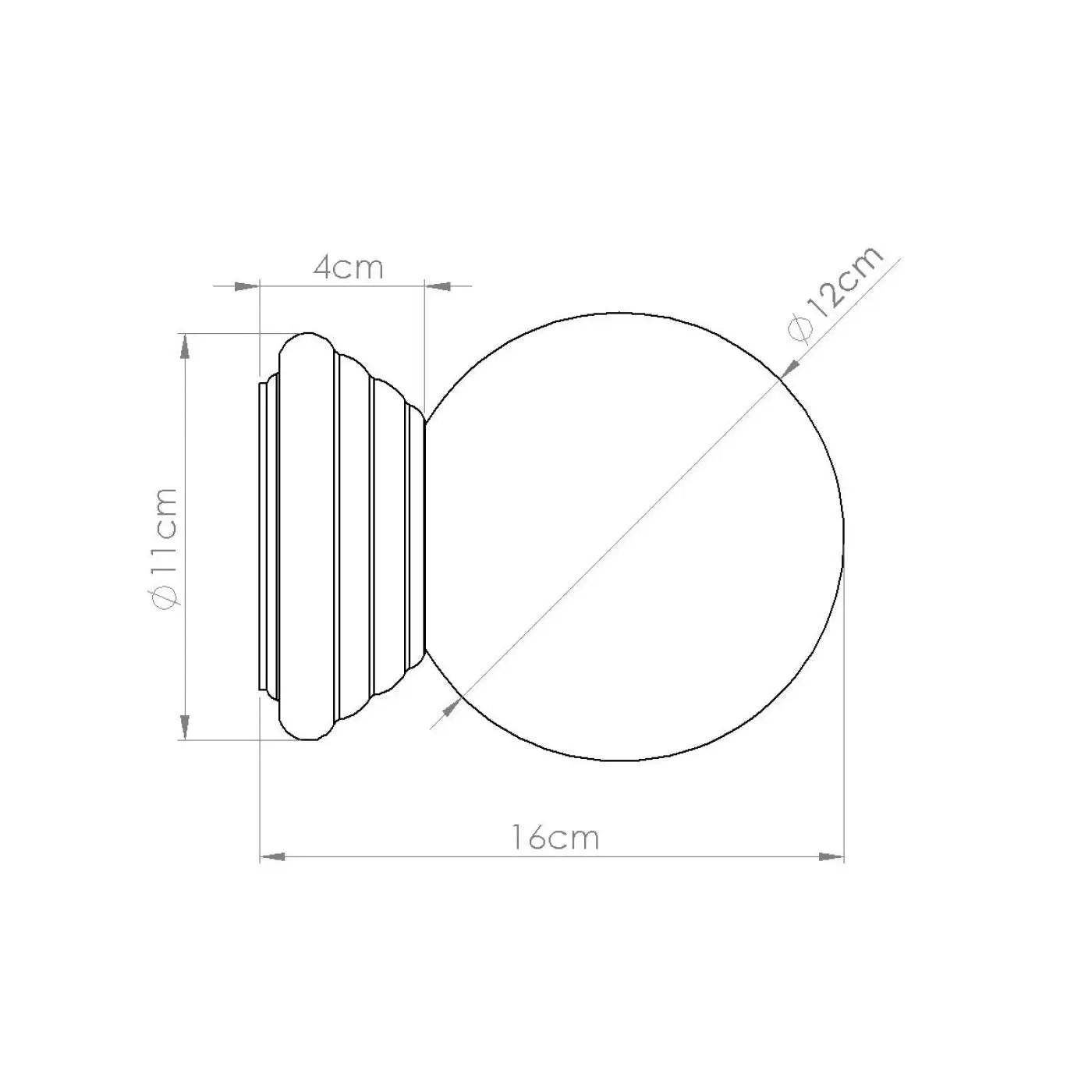 Applique murale boule céramique orange opaline IP44 — vue 12