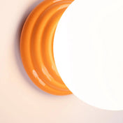 Applique murale boule céramique orange opaline IP44 — vue 3