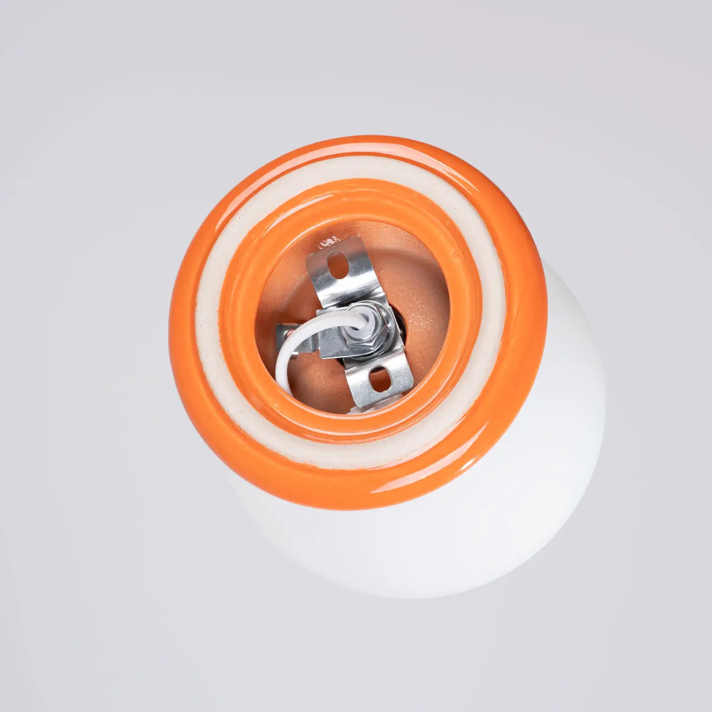 Applique murale boule céramique orange opaline IP44 — vue 6