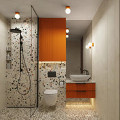 Applique murale boule céramique orange opaline IP44 — vue 9