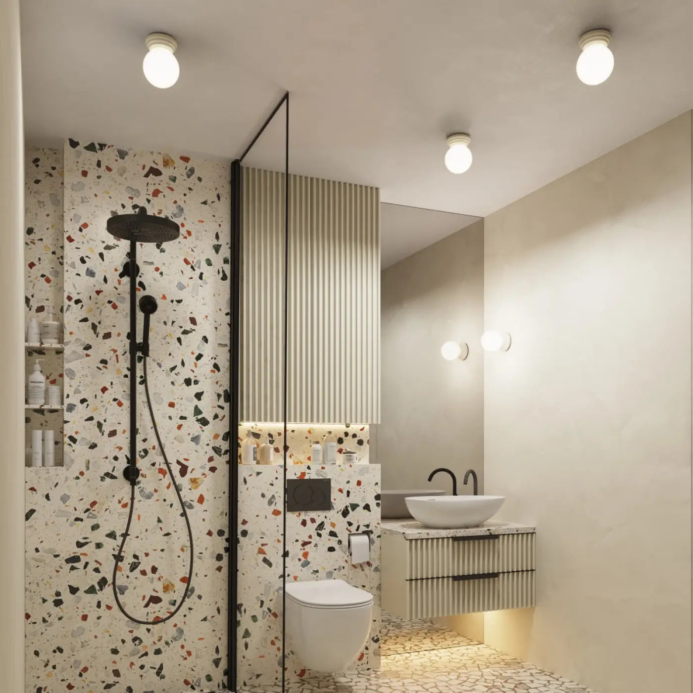 Applique murale boule en céramique beige minimaliste — vue 10