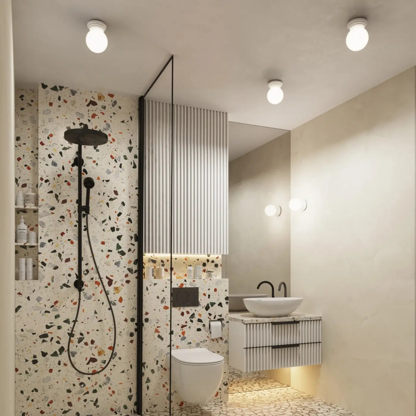 Applique murale boule opaline blanche céramique G9 — vue 10