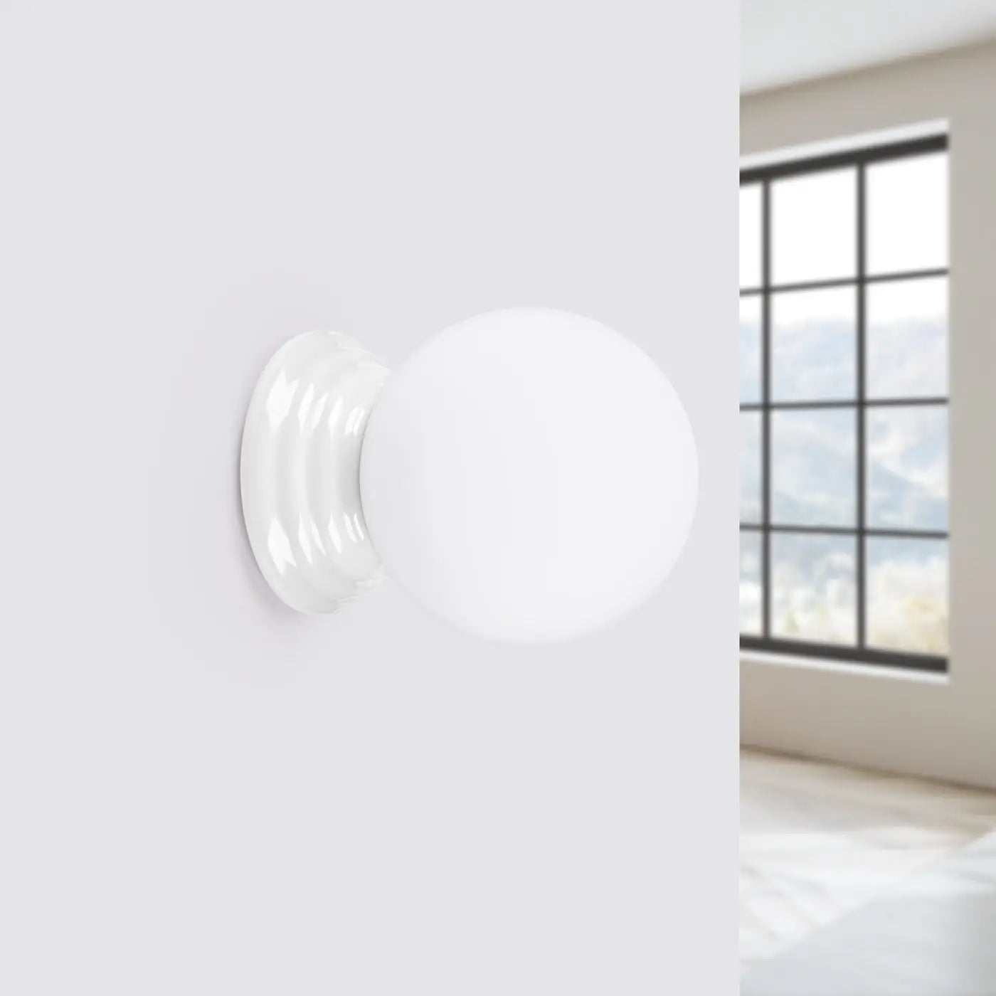 Applique murale boule opaline blanche céramique G9 — vue 2