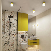 Applique murale boule opaline jaune céramique IP44 — vue 10