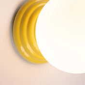 Applique murale boule opaline jaune céramique IP44 — vue 3