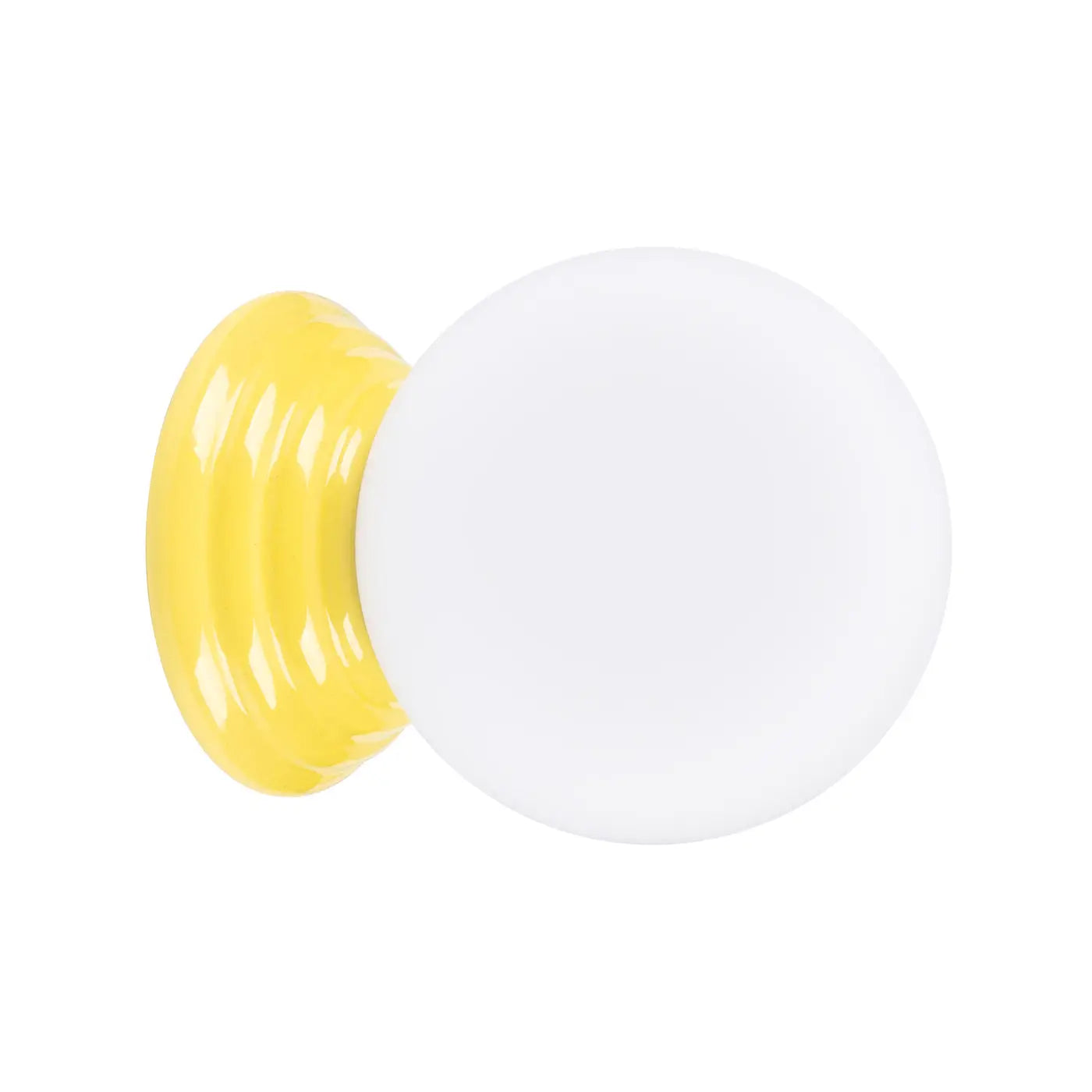 Applique murale boule opaline jaune céramique IP44 — vue 8