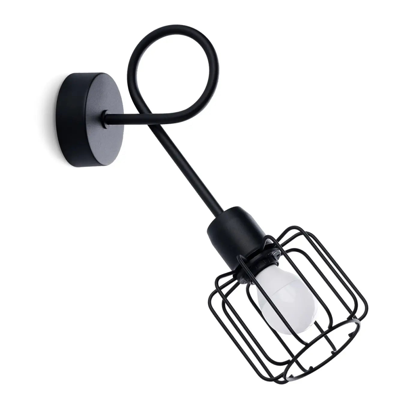 Applique murale cage métallique noire style industriel — vue 4