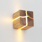 Applique murale carrée en bois marron LED originale — vue 1