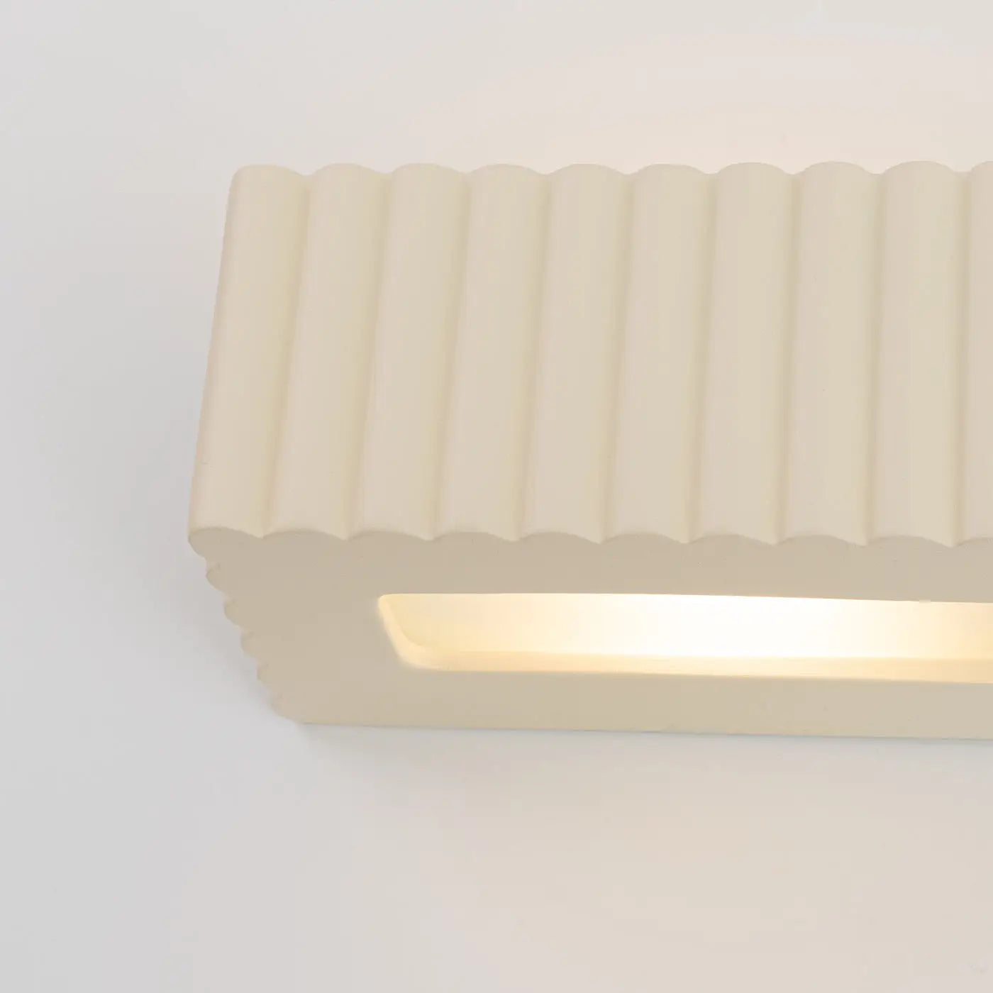 Applique murale céramique beige rainurée E27 moderne — vue 4