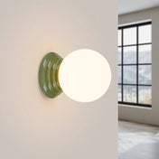 Applique murale céramique blanche boule opaline IP44 — vue 1
