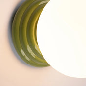 Applique murale céramique blanche boule opaline IP44 — vue 3